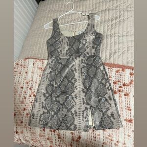 Small NWT Olivaceous Snakeskin Mini Dress